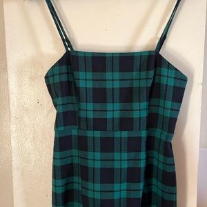 Green plaid dress